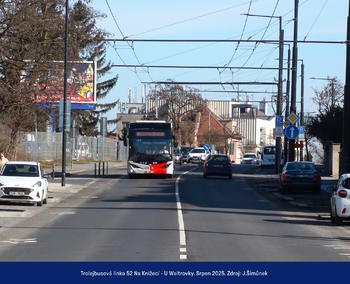 Trolejbusová linka 52 U Waltrovky - Na Knížecí