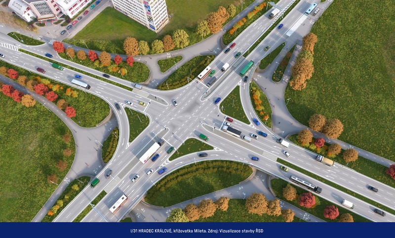 I/31 Hradec Králové, křižovatka Mileta