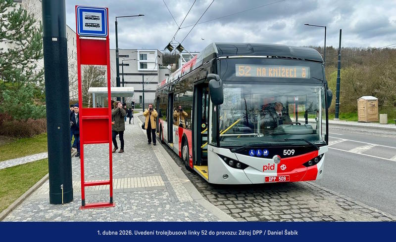 Trolejbusová linka 52 U Waltrovky - Na Knížecí