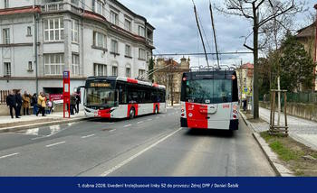 Trolejbusová linka 52 U Waltrovky - Na Knížecí