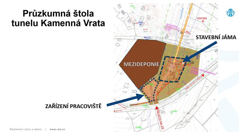 průzkumné štoly tunelů středočeské D3